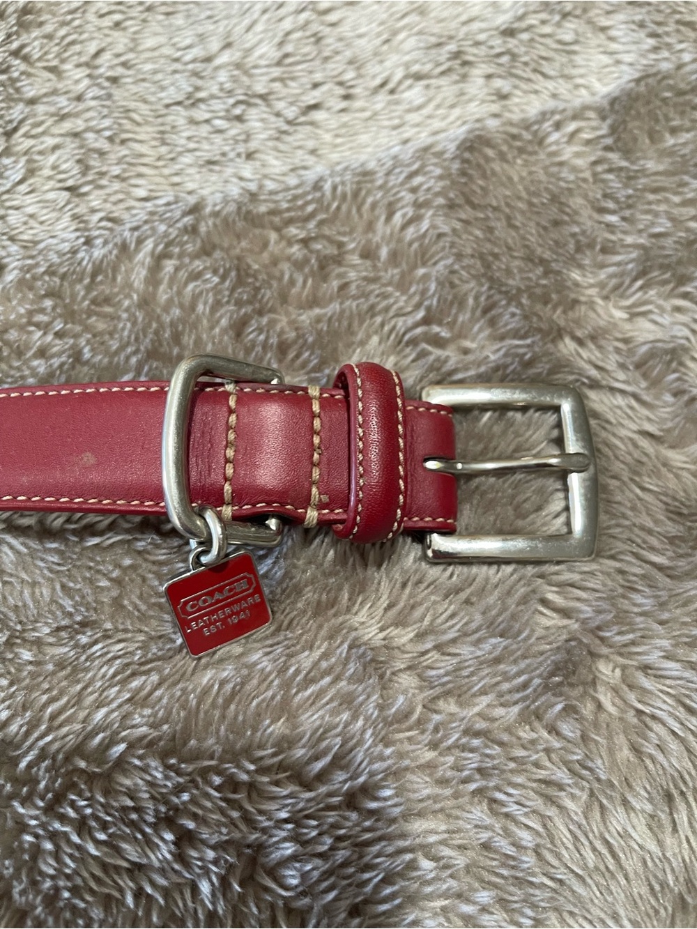 Coach Red Leather Dog Collar | Size Large ❤️🐾